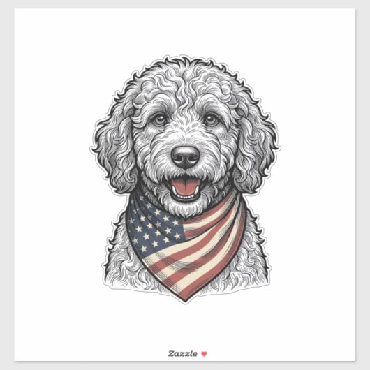 愛国的な落書き犬のビンテージ彫刻ベクター デザイン シール (シート)