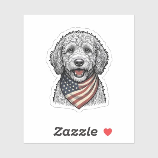 愛国的な落書き犬のビンテージ彫刻ベクター デザイン シール (シート)