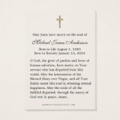 愛国的な葬儀祈りの言葉カードアメリカ国旗 (裏面)