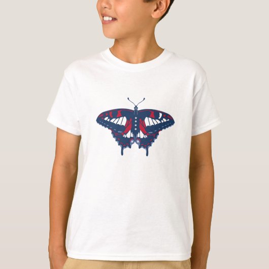 愛国的な蝶のTシャツ Tシャツ (正面)