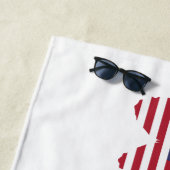 愛国的な蝶アメリカ国旗USA蝶 ビーチタオル (インサイチュ)