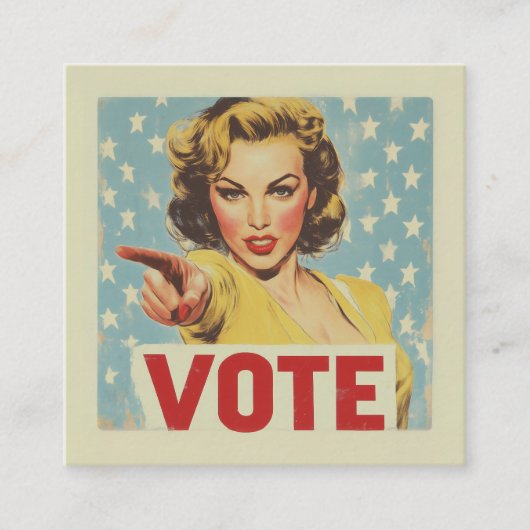愛国的な行動の呼び掛け:投票! スクエア名刺 (正面)