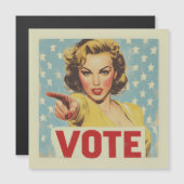 愛国的な行動の呼び掛け：投票！ マグネット招待状 (正面/裏面)