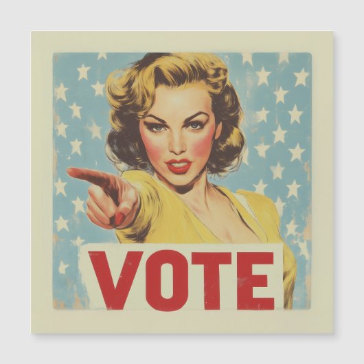 愛国的な行動の呼び掛け：投票！ マグネット招待状 (正面)