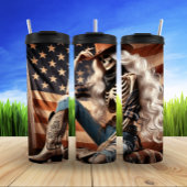 愛国的な衣装のスケルトン女性のカーボーイ タンブラー