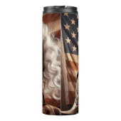 愛国的な衣装のスケルトン女性のカーボーイ タンブラー (裏面)