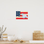 愛国的な西高地ホワイトテリア ポスター (キッチン)