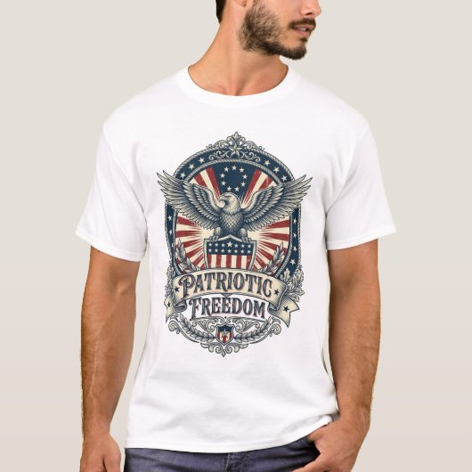 愛国的な誕生年のシリーズのベクターグラフィックTシャツ Tシャツ (正面)
