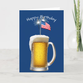 愛国的な誕生日ビールとスパークラーズ カード
