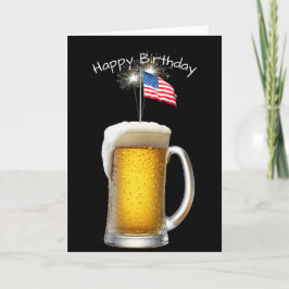 愛国的な誕生日ビールとスパークラーズ カード
