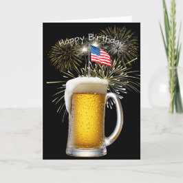 愛国的な誕生日ビールとスパークラーズ カード