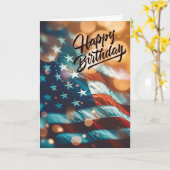 愛国的な誕生日ポストカード カード (黄色い花)