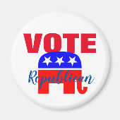 愛国的な象で共和党を投票する マグネット (正面)