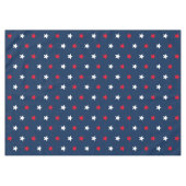 愛国的な赤いダークネイビーブルーの星模様 テーブルクロス (正面(横))