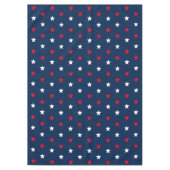 愛国的な赤いダークネイビーブルーの星模様 テーブルクロス (正面)