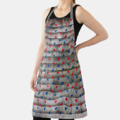 愛国的な赤い星の素朴な屋根模様 エプロン (インサイチュ)