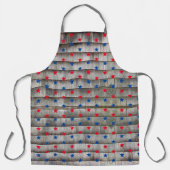 愛国的な赤い星の素朴な屋根模様 エプロン (正面)