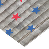 愛国的な赤い星の素朴な屋根模様 ショートテーブルランナー (コーナー)