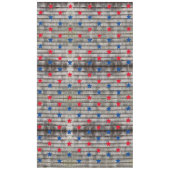 愛国的な赤い星の素朴な屋根模様 テーブルクロス (正面)