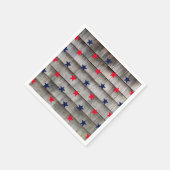 愛国的な赤い海軍の青い星の素朴な屋根板 スタンダードカクテルナプキン (角)