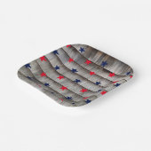 愛国的な赤い海軍の青い星の素朴な屋根板 ペーパープレート (傾斜あり)