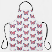 愛国的な赤い白と青い蝶 エプロン (正面)