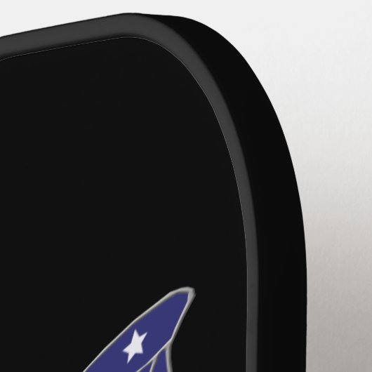 愛国的な赤い白と青い蝶 ピックルボールラケット (左詳細)