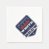 愛国的な赤い白&醸造 スタンダードカクテルナプキン (正面)