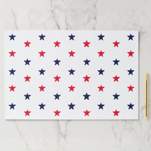 愛国的な赤と海軍の青の星ランチョンマット ペーパーパッド (インサイチュ)