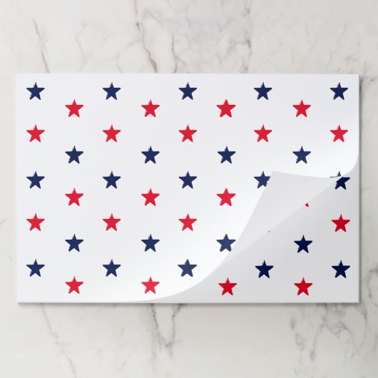 愛国的な赤と海軍の青の星ランチョンマット ペーパーパッド (折り畳み)