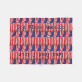 愛国的な赤と青のアメリカの旗 フリースブランケット (正面(横))