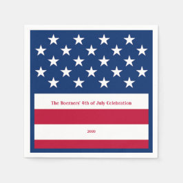 愛国的な赤と青のオールドグローリーカクテル スタンダードカクテルナプキン