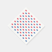 愛国的な赤と青のカニのパターン スタンダードカクテルナプキン (角)