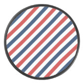 愛国的な赤と青のストライプ アイスホッケーパック (正面)