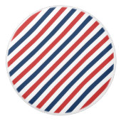 愛国的な赤と青のストライプ セラミックノブ (正面)