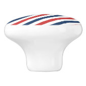 愛国的な赤と青のストライプ セラミックノブ (側面)