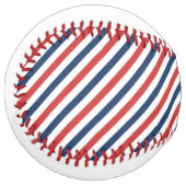 愛国的な赤と青のストライプ ソフトボール (正面左)