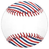 愛国的な赤と青のストライプ ソフトボール (裏面)