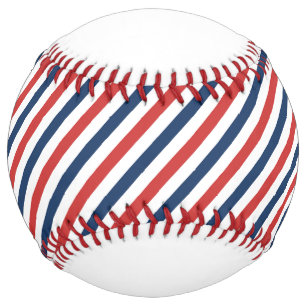 愛国的な赤と青のストライプ ソフトボール