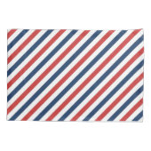 愛国的な赤と青のストライプ 枕カバー (裏面)