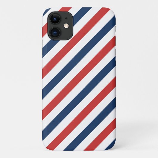 愛国的な赤と青のストライプ Case-Mate iPhoneケース (裏面)
