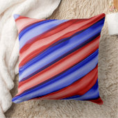 愛国的な赤と青のリボンルックストライプス クッション (ブランケット)