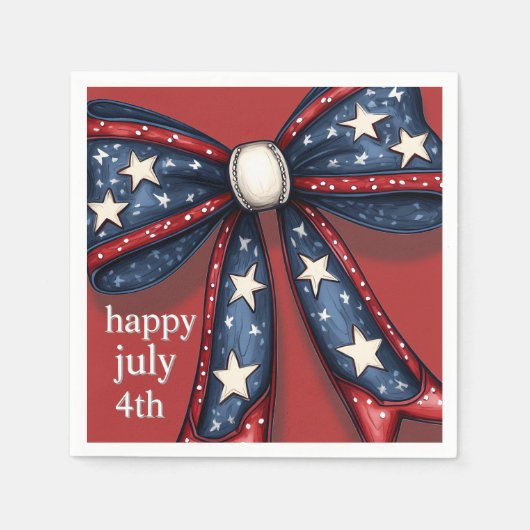 愛国的な赤と青の大弓 スタンダードカクテルナプキン (正面)