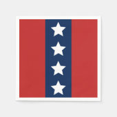 愛国的な赤と青の星とストライプ スタンダードカクテルナプキン (正面)