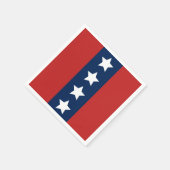 愛国的な赤と青の星とストライプ スタンダードカクテルナプキン (角)