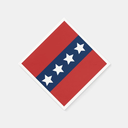 愛国的な赤と青の星とストライプ スタンダードカクテルナプキン (角)