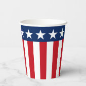 愛国的な赤と青の星とストライプ 紙コップ (裏面)