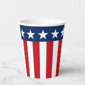 愛国的な赤と青の星とストライプ 紙コップ (正面)