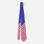 愛国的な赤と青の星と縞 ネクタイ (裏面)