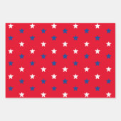 愛国的な赤と青の星のパターンの休日 ラッピングペーパーシート (正面)